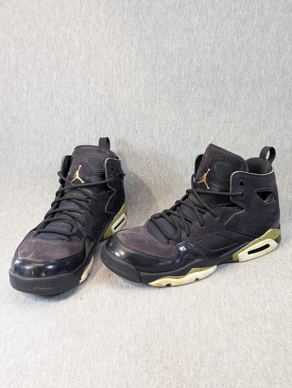 Nike Boys Air Jordan Flight Club 91 555472-031 Black Basketball Shoes 6.5